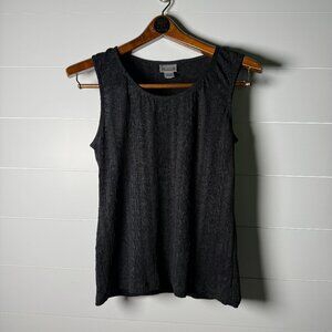 Chico's Black Textured Shell/Tank Top Size 1